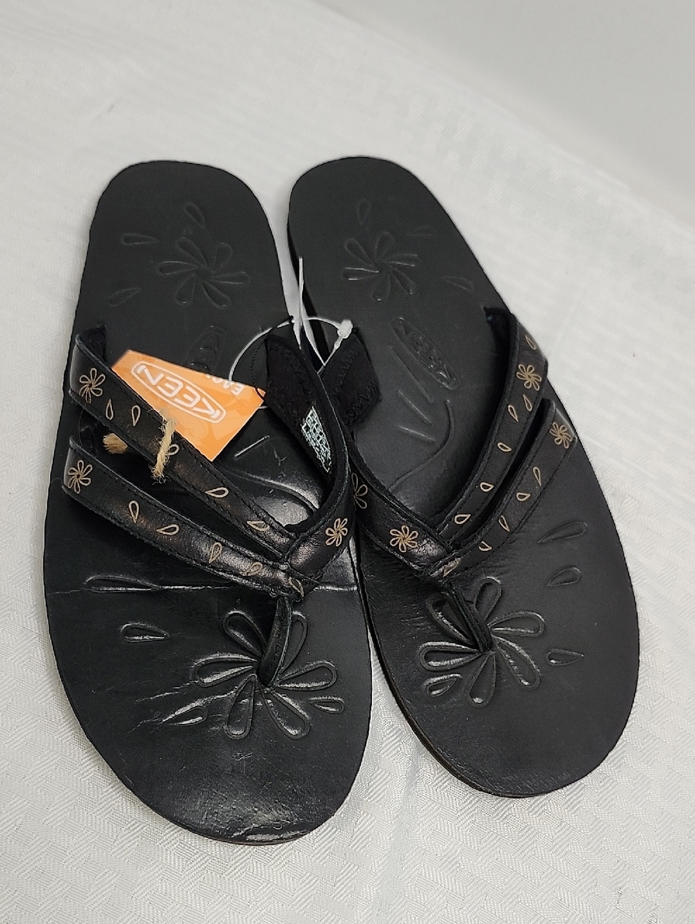 Keen NWT Black Leather Slide Sandals 10
